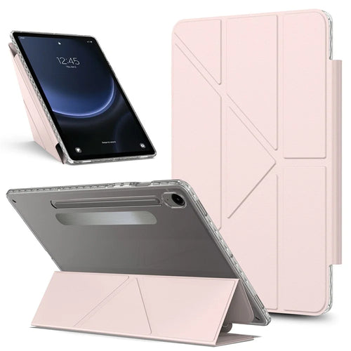 Tablet Case For Samsung Galaxy Tab S10 Lite / S10 FE / S9 FE / S9 Stand Magnetic Detachable PU Leather Cover with Auto Wake / Sleep - Pink - 1
