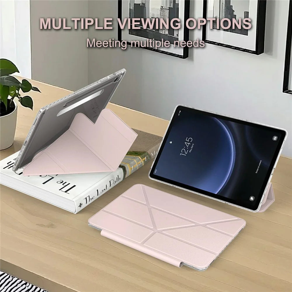 Tablet Case For Samsung Galaxy Tab S10 Lite / S10 FE / S9 FE / S9 Stand Magnetic Detachable PU Leather Cover with Auto Wake / Sleep - Pink - 4