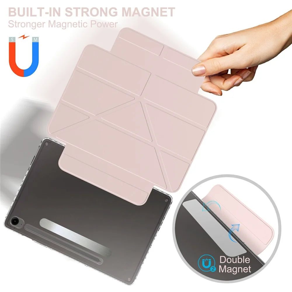 Tablet Case For Samsung Galaxy Tab S10 Lite / S10 FE / S9 FE / S9 Stand Magnetic Detachable PU Leather Cover with Auto Wake / Sleep - Pink - 5