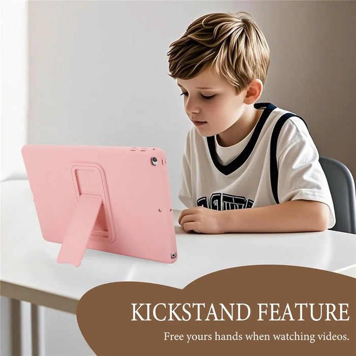 Kickstand Tablet Case for iPad 9.7-inch (2018) / (2017) / Air 2 TPU + PC Skin-Friendly Protective Cover - Pink - 3