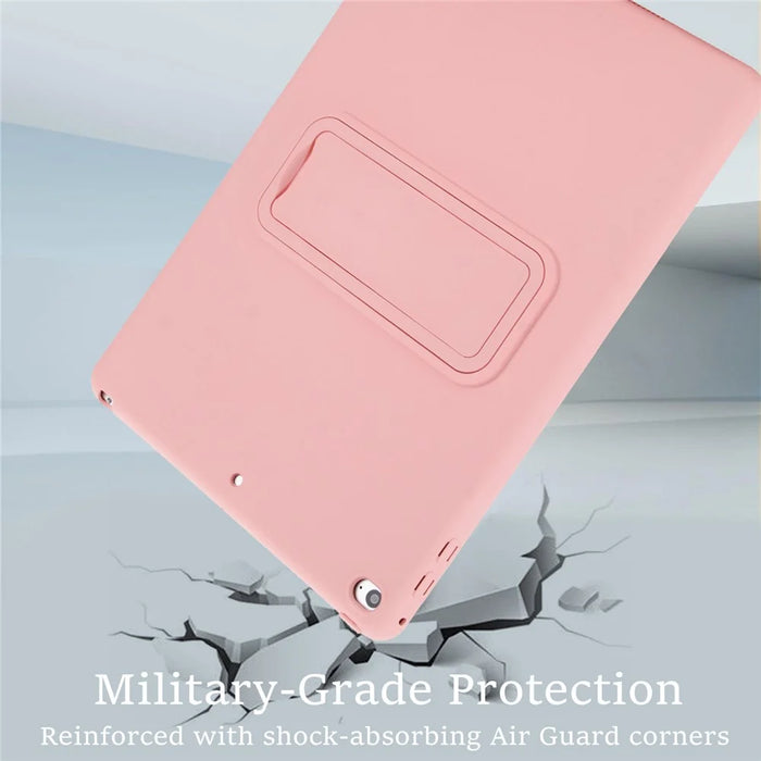 Kickstand Tablet Case for iPad 9.7-inch (2018) / (2017) / Air 2 TPU + PC Skin-Friendly Protective Cover - Pink - 4