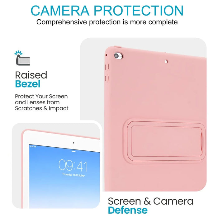 Kickstand Tablet Case for iPad 9.7-inch (2018) / (2017) / Air 2 TPU + PC Skin-Friendly Protective Cover - Pink - 5