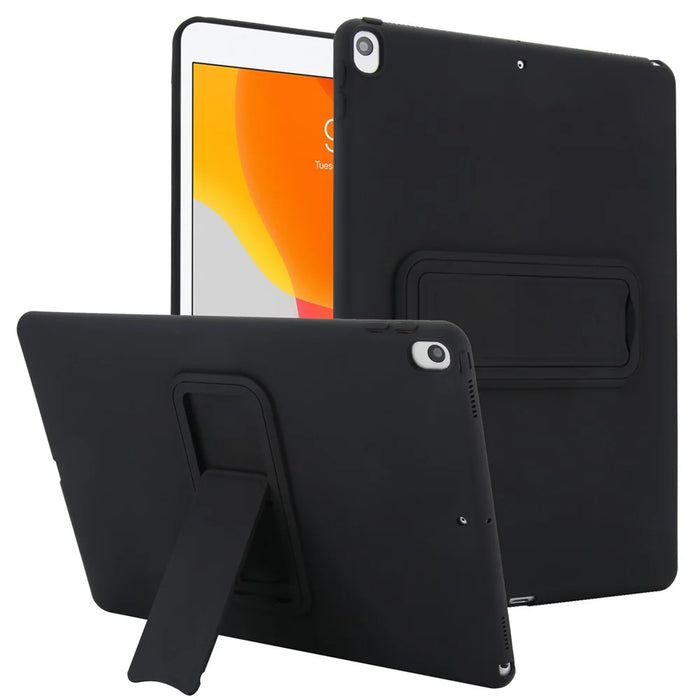 For iPad Air 10.5 inch (2019) Case TPU + PC Skin-Friendly Kickstand Tablet Cover - Black - 1