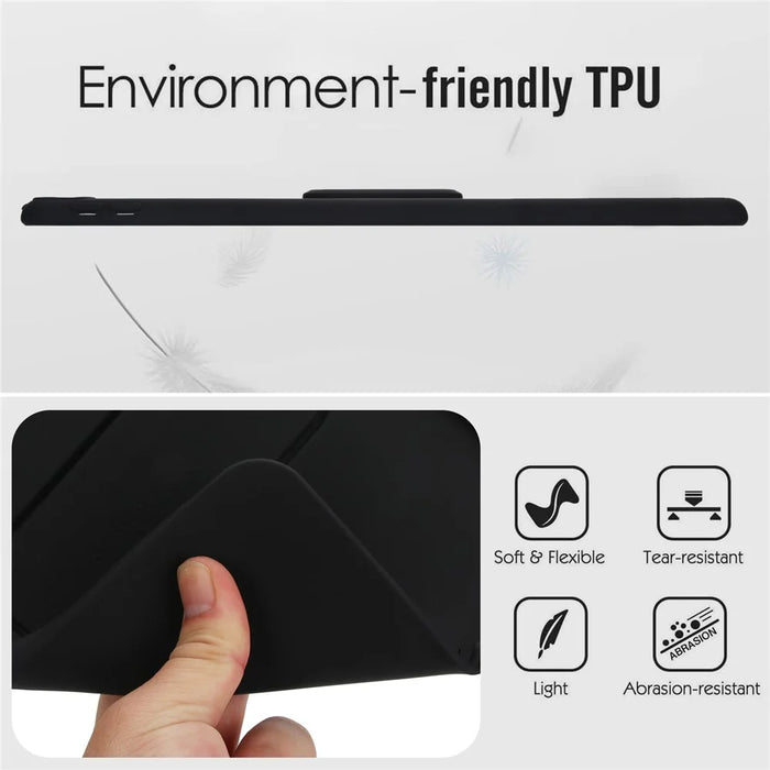 For iPad Air 10.5 inch (2019) Case TPU + PC Skin-Friendly Kickstand Tablet Cover - Black - 7