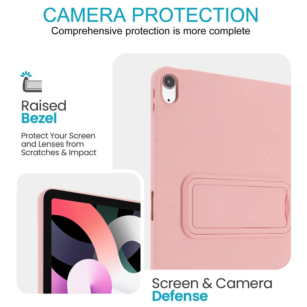 Kickstand Tablet Case for iPad Air 11 (2026) / (2025) / (2024) / iPad Air (2022) / (2020) / iPad Pro 11-inch (2018) TPU + PC Skin-Friendly Cover -  Pink - 5