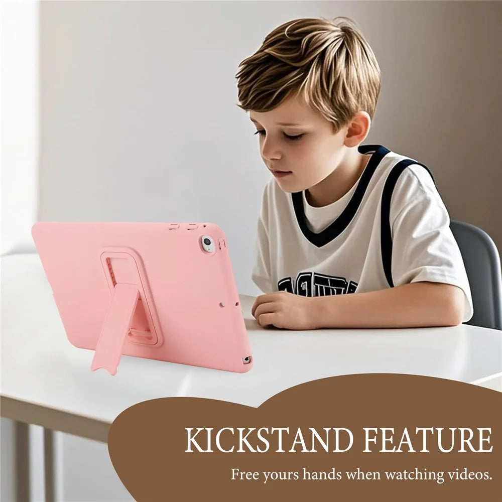 For iPad mini (2019) 7.9 inch / mini 4 Case TPU + PC Skin-Friendly Kickstand Tablet Cover - Pink - 3