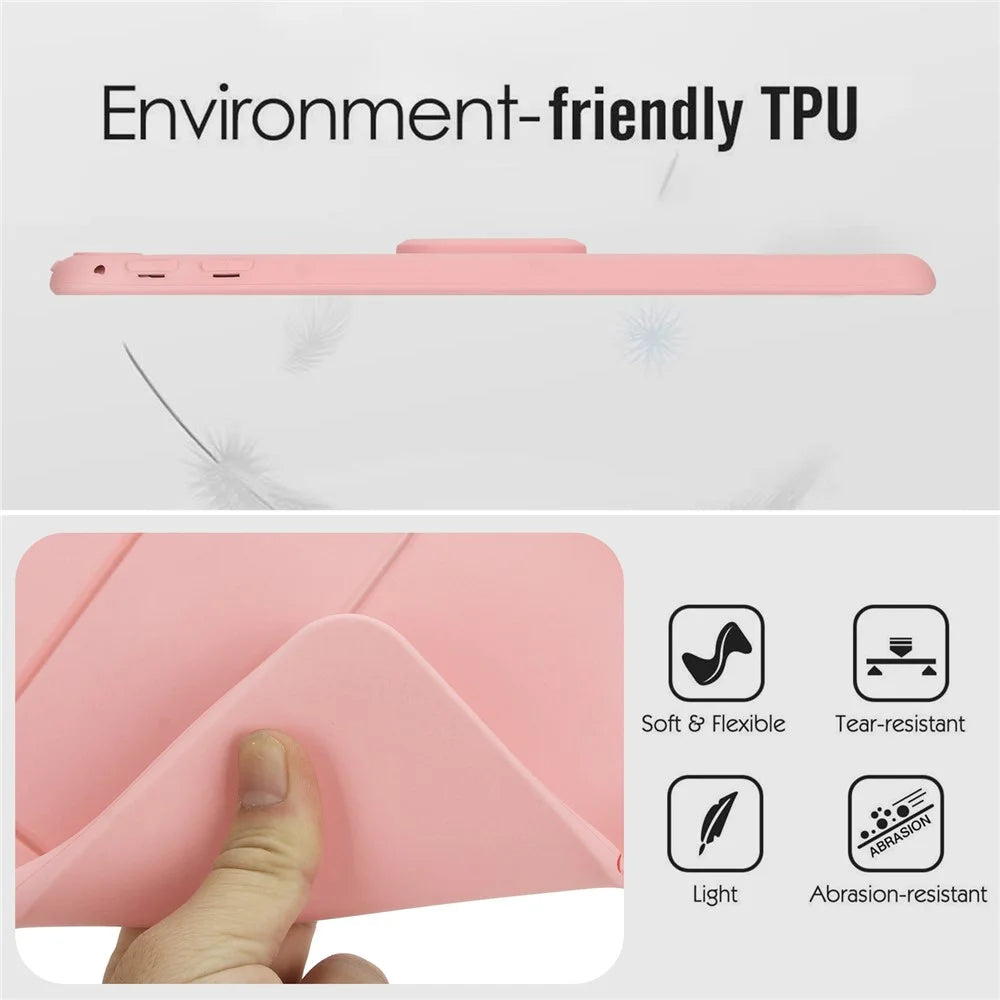 For iPad mini (2019) 7.9 inch / mini 4 Case TPU + PC Skin-Friendly Kickstand Tablet Cover - Pink - 7