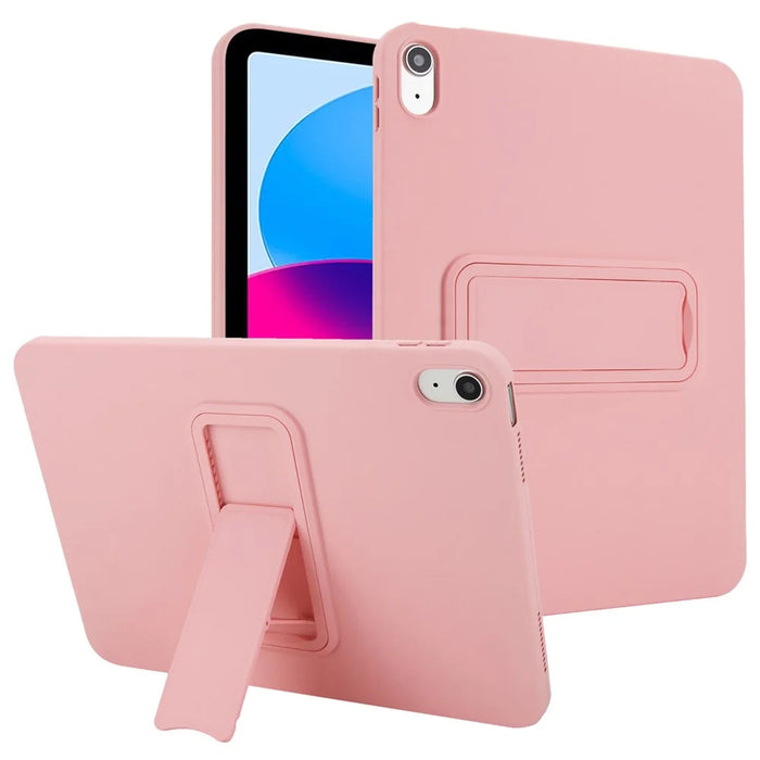 For iPad (2025) / 10.9 (2022) Case TPU + PC Skin-Friendly Kickstand Tablet Cover - Pink - 1