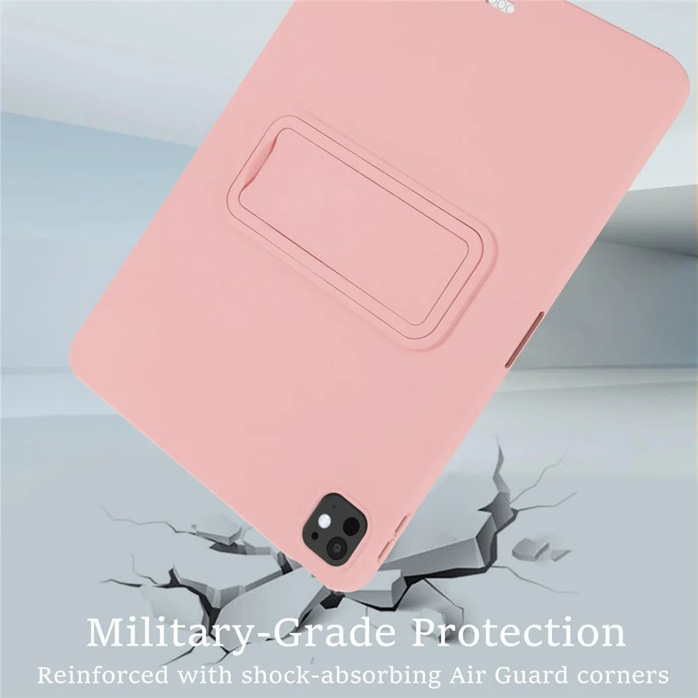 Kickstand Tablet Case for iPad Pro 11 (2022) / (2021) / (2020) TPU + PC Skin-Friendly Protective Cover - Pink - 4