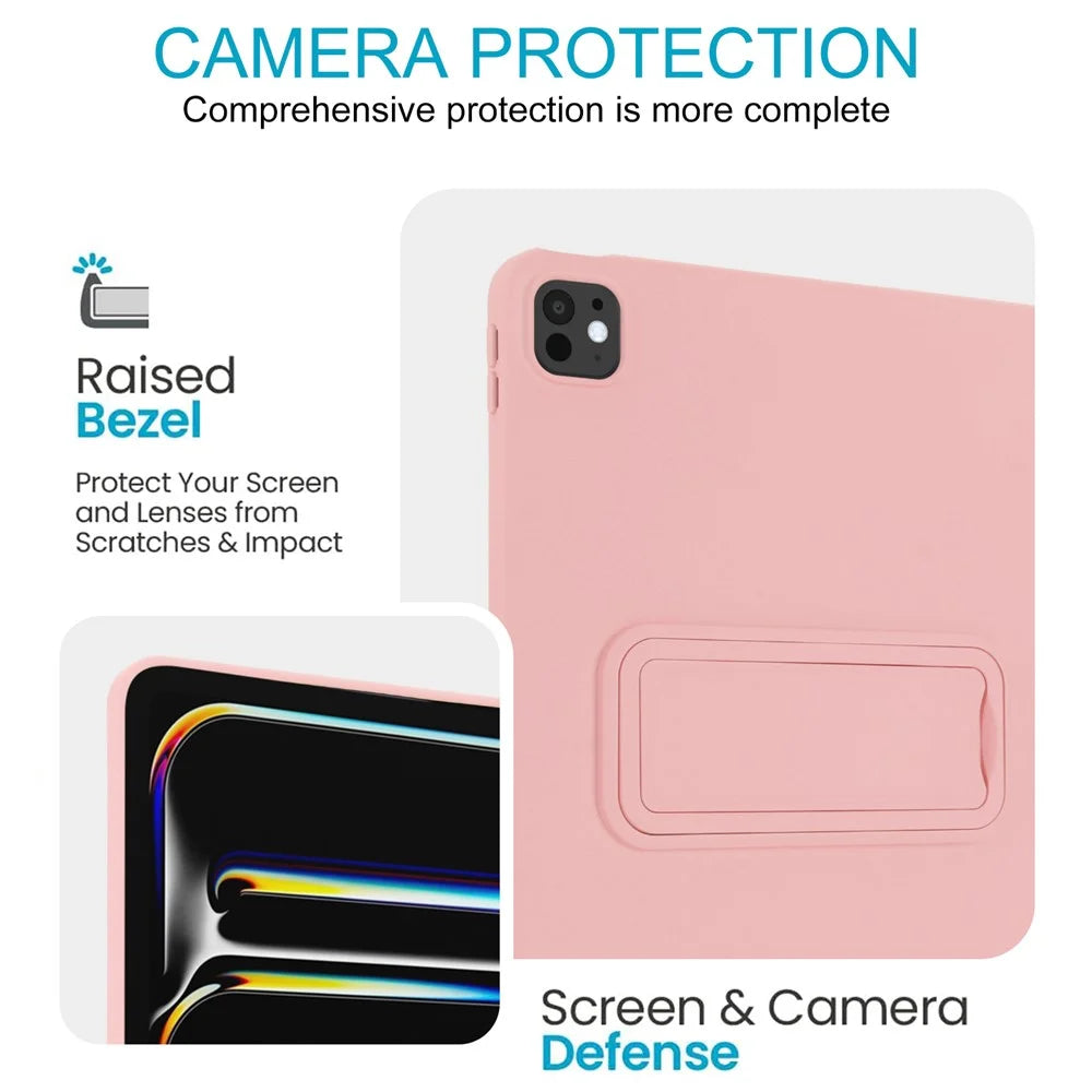 Kickstand Tablet Case for iPad Pro 11 (2022) / (2021) / (2020) TPU + PC Skin-Friendly Protective Cover - Pink - 5