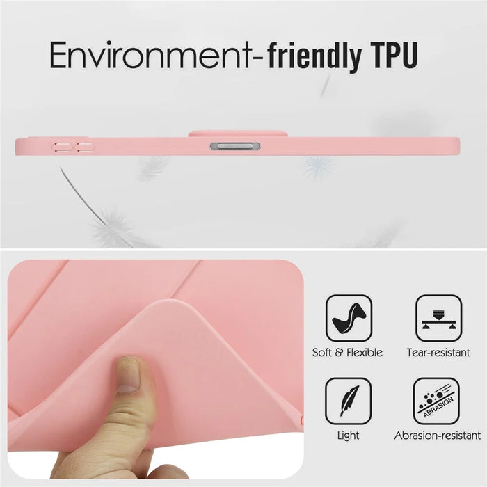 For iPad Pro 11 (2025) / 11 (2024) Case TPU + PC Skin-Friendly Kickstand Tablet Cover - Pink - 7