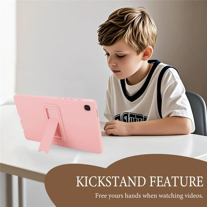 For Samsung Galaxy Tab A7 Lite 8.7-inch Case TPU + PC Skin-Friendly Kickstand Tablet Cover - Pink - 3