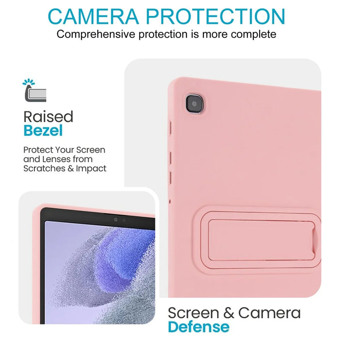 For Samsung Galaxy Tab A7 Lite 8.7-inch Case TPU + PC Skin-Friendly Kickstand Tablet Cover - Pink - 5