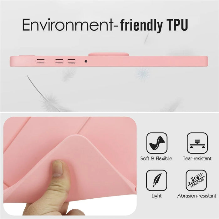 For Samsung Galaxy Tab A7 Lite 8.7-inch Case TPU + PC Skin-Friendly Kickstand Tablet Cover - Pink - 7