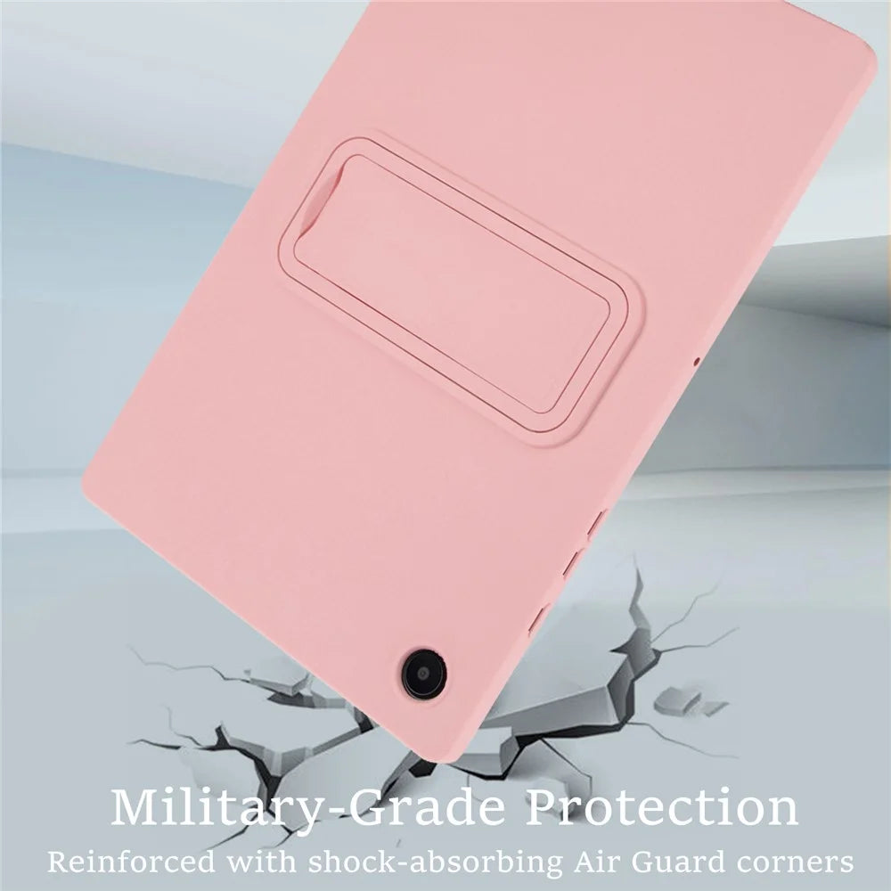 For Samsung Galaxy Tab A8 10.5 (2022) / (2021) Case TPU + PC Skin-Friendly Kickstand Tablet Cover - Pink - 4