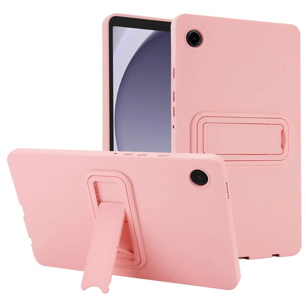 For Samsung Galaxy Tab A9 Case TPU + PC Skin-Friendly Kickstand Tablet Cover - Pink - 1