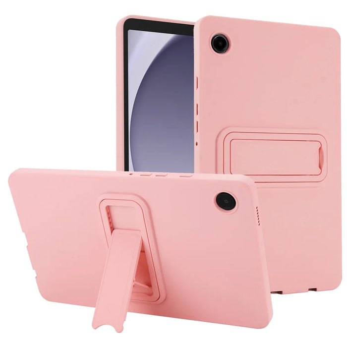 For Samsung Galaxy Tab A9 Case TPU + PC Skin-Friendly Kickstand Tablet Cover - Pink - 1