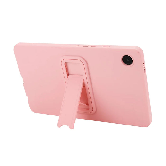 For Samsung Galaxy Tab A9 Case TPU + PC Skin-Friendly Kickstand Tablet Cover - Pink - 2