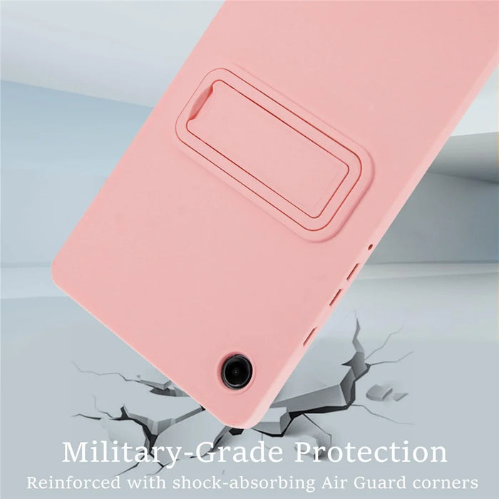 For Samsung Galaxy Tab A9 Case TPU + PC Skin-Friendly Kickstand Tablet Cover - Pink - 4