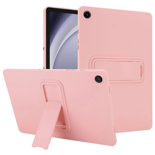 For Samsung Galaxy Tab A9+ Case TPU + PC Skin-Friendly Kickstand Tablet Cover - Pink - 1