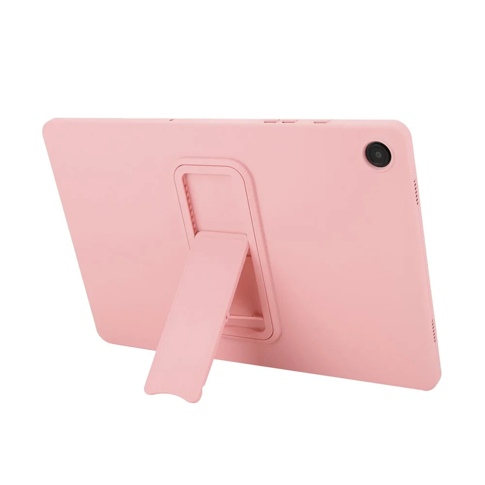 For Samsung Galaxy Tab A9+ Case TPU + PC Skin-Friendly Kickstand Tablet Cover - Pink - 2