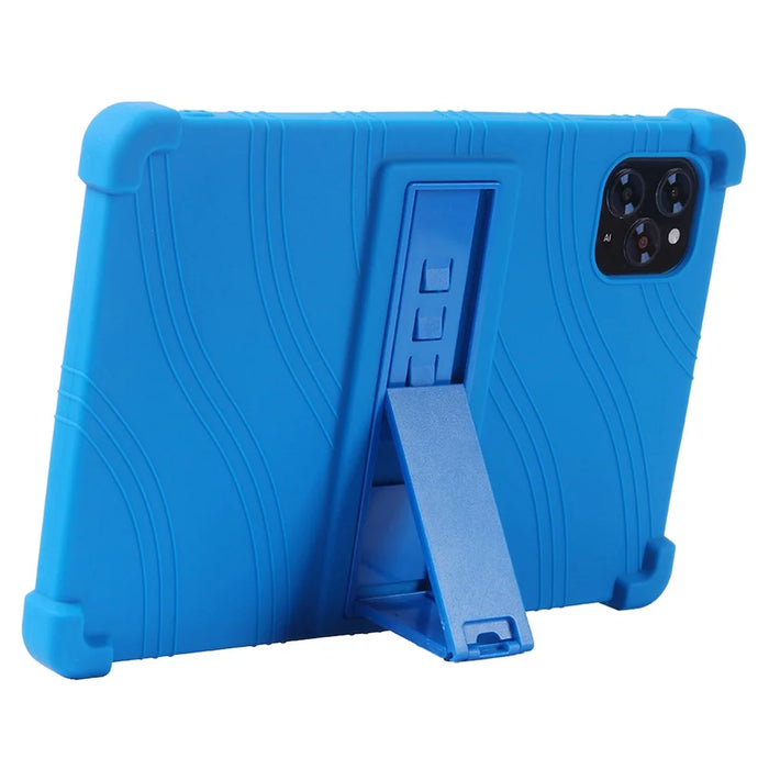 For Doogee Tab G6 Case Adjustable Kickstand Silicone Tablet Protective Cover - Dark Blue - 4