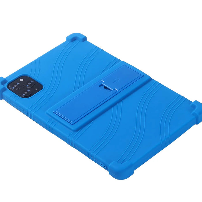 For Doogee Tab G6 Case Adjustable Kickstand Silicone Tablet Protective Cover - Dark Blue - 7