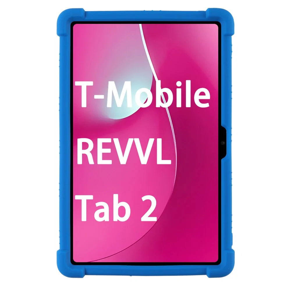 For T-Mobile REVVL Tab 2 (2025) Case Adjustable Kickstand Silicone Tablet Protective Cover - Dark Blue - 3