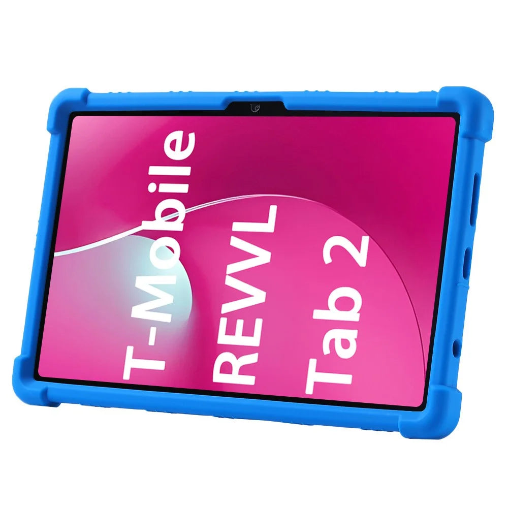 For T-Mobile REVVL Tab 2 (2025) Case Adjustable Kickstand Silicone Tablet Protective Cover - Dark Blue - 4