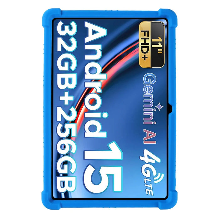 For Doogee Tab G6+ Case Adjustable Kickstand Silicone Tablet Protective Cover - Dark Blue - 3
