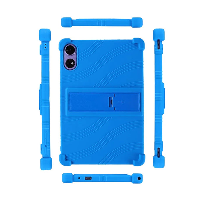 For Doogee Tab G6+ Case Adjustable Kickstand Silicone Tablet Protective Cover - Dark Blue - 6