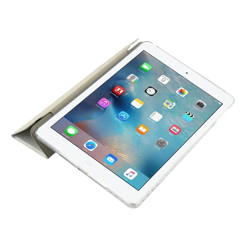 Tablet Case For iPad 9.7-inch (2018)  /  (2017)  /  Air 2  /  Air (2013) Magnetic Dual Clasp PU TPU Acrylic Origami Stand Cover - Grey - 3