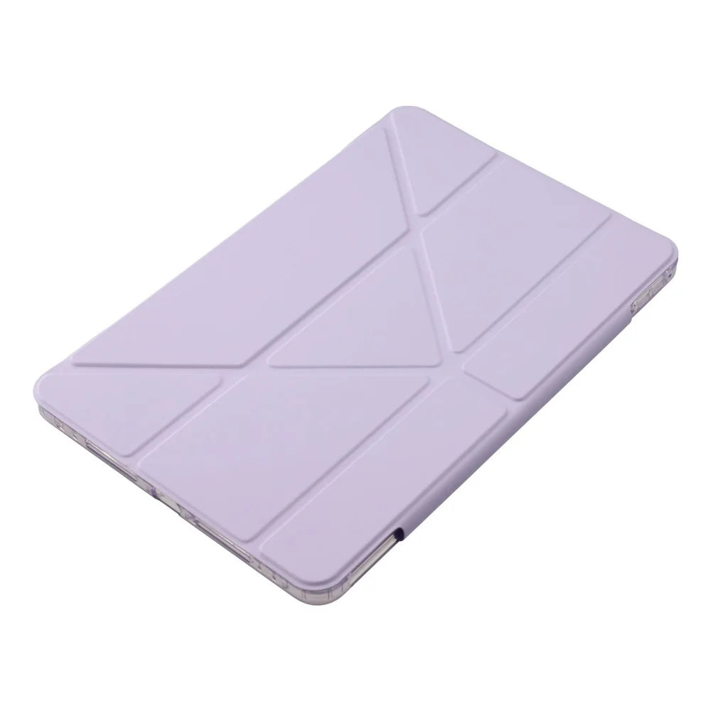 For iPad mini (2024)  /  (2021) Case Magnetic Dual Clasp PU TPU Acrylic Origami Stand Tablet Cover - Purple - 5