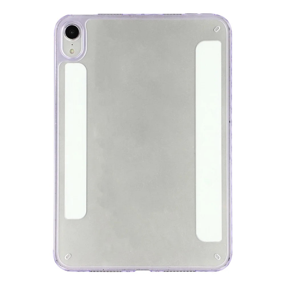 For iPad mini (2024)  /  (2021) Case Magnetic Dual Clasp PU TPU Acrylic Origami Stand Tablet Cover - Purple - 6