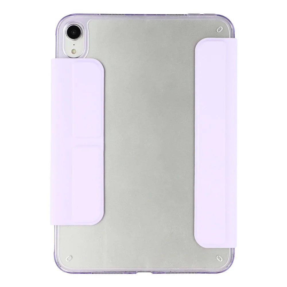 For iPad mini (2024)  /  (2021) Case Magnetic Dual Clasp PU TPU Acrylic Origami Stand Tablet Cover - Purple - 7