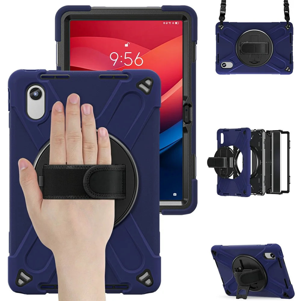 Kickstand Case for Motorola Moto Pad 60 Neo / Moto Pad (2026) / Lenovo Pad 11 2025 / 2024 / Tab K11 Gen 2 / Idea Tab / K11 / P11 Gen 2 / M11 / Zhaoyang K10 with Strap - Navy Blue - 3
