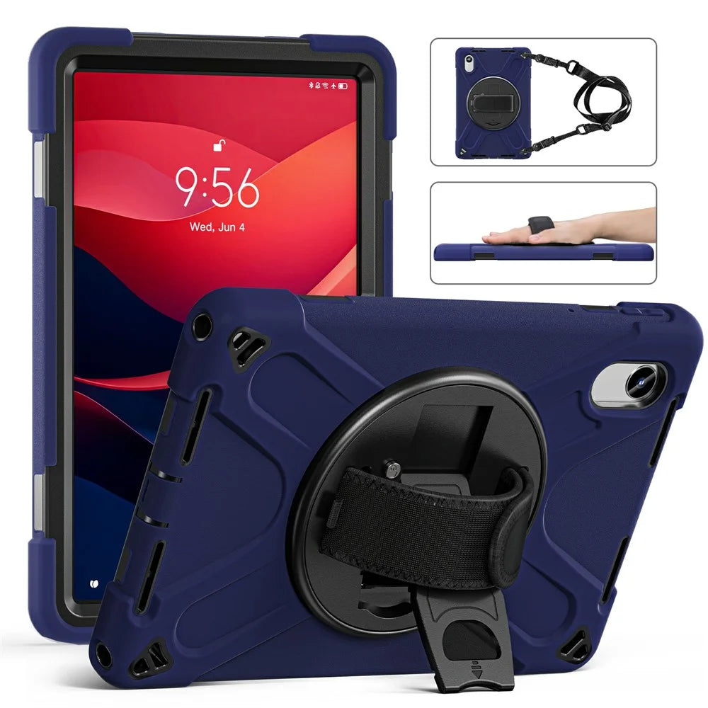 Kickstand Case for Motorola Moto Pad 60 Neo / Moto Pad (2026) / Lenovo Pad 11 2025 / 2024 / Tab K11 Gen 2 / Idea Tab / K11 / P11 Gen 2 / M11 / Zhaoyang K10 with Strap - Navy Blue - 4