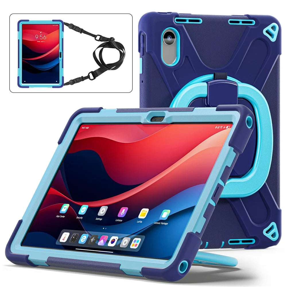 Kickstand Case with Strap for Motorola Moto Pad 60 Neo / Moto Pad (2026) / Lenovo Pad 11 2025 / 2024 / Tab K11 Gen 2 / Idea Tab / K11 / P11 Gen 2 / M11 - Navy Blue - 2