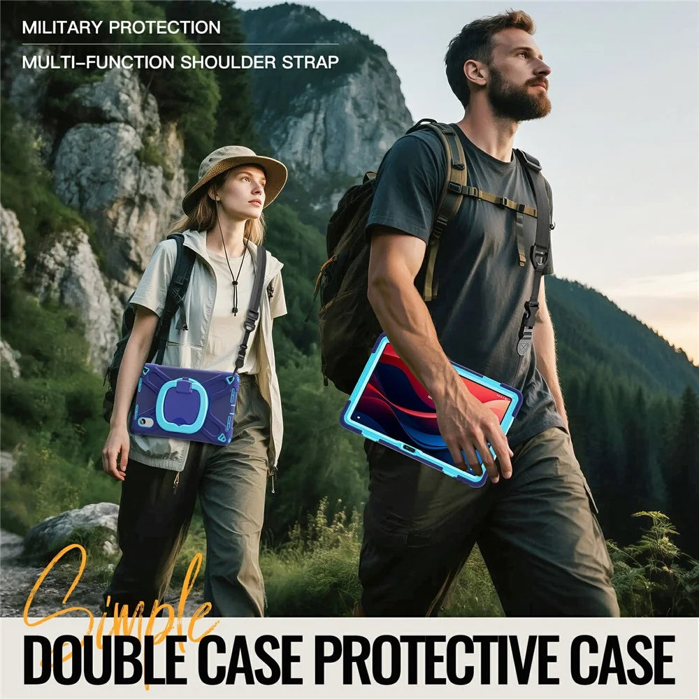 Kickstand Case with Strap for Motorola Moto Pad 60 Neo / Moto Pad (2026) / Lenovo Pad 11 2025 / 2024 / Tab K11 Gen 2 / Idea Tab / K11 / P11 Gen 2 / M11 - Navy Blue - 3