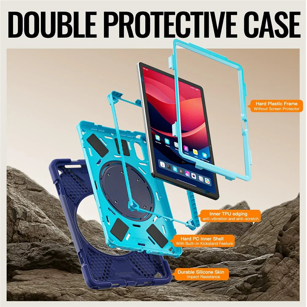 Kickstand Case for Motorola Moto Pad 60 Neo / Moto Pad (2026) / Lenovo Pad 11 2025 / 2024 / Tab K11 Gen 2 / Idea Tab / K11 / P11 Gen 2 / M11 Tablet Cover - Navy Blue - 5