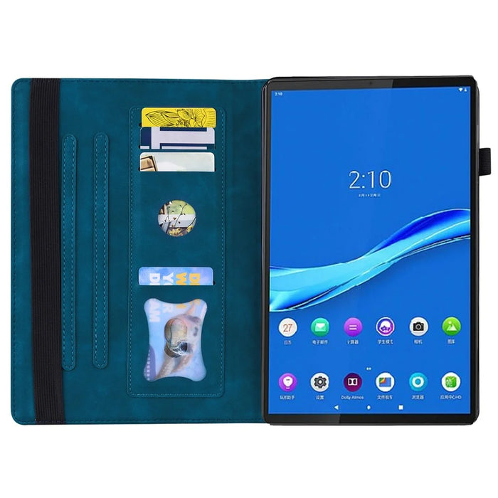 For Lenovo K9 / Tab One Case PU Leather Protective Folio Tablet Cover with Card Holder - Blue - 2