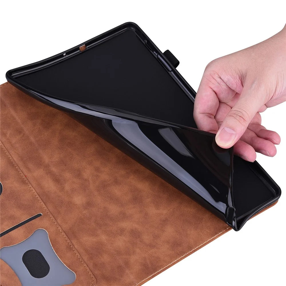 For Lenovo Xiaoxin Pad 2025 TB365FC Case PU Leather Protective Folio Tablet Cover with Card Holder - Brown - 4