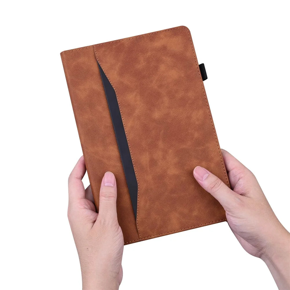 For Lenovo Xiaoxin Pad 2025 TB365FC Case PU Leather Protective Folio Tablet Cover with Card Holder - Brown - 5