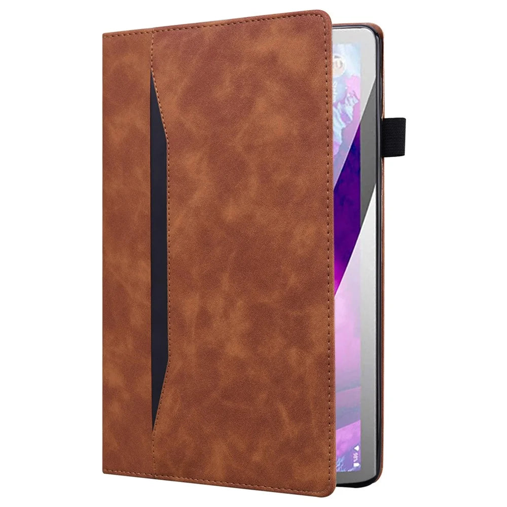 For Lenovo Xiaoxin Pad 2025 TB365FC Case PU Leather Protective Folio Tablet Cover with Card Holder - Brown - 6