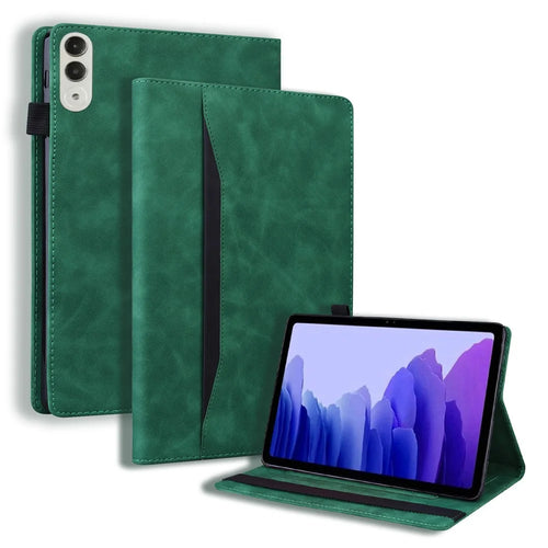 For Lenovo Xiaoxin Pad Pro GT TB710FU, FE Case PU Leather Protective Folio Tablet Cover with Card Holder - Green - 1