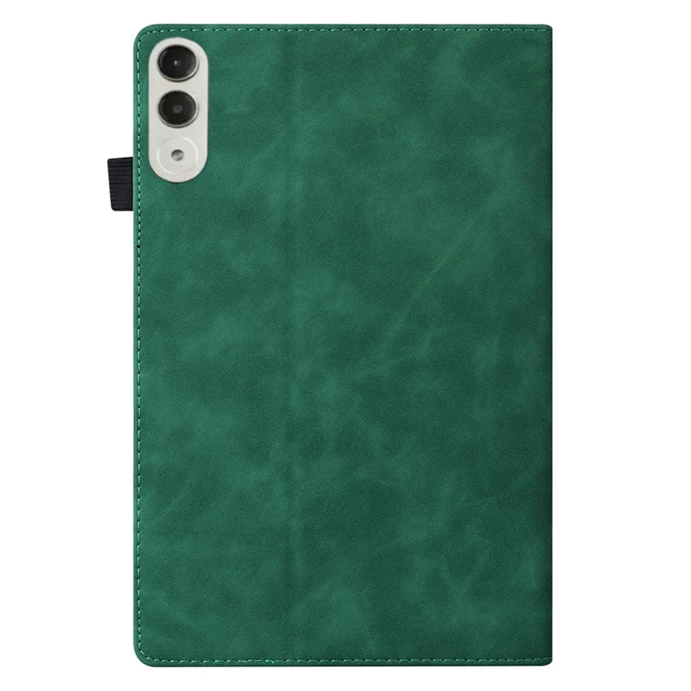 For Lenovo Xiaoxin Pad Pro GT TB710FU, FE Case PU Leather Protective Folio Tablet Cover with Card Holder - Green - 7