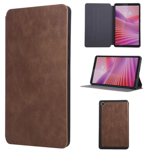 For Lenovo Tab K9 / Tab One Shockproof Case PU Leather Tablet Cover with Stand - Brown - 1