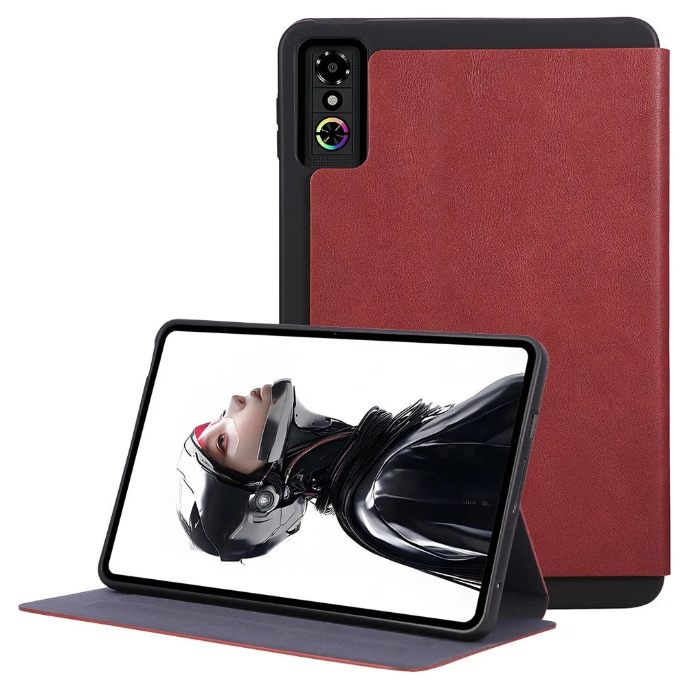 For ZTE nubia RedMagic Astra Shockproof Case PU Leather Tablet Cover with Stand - Red - 1