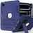 For iPad Pro 13 (2025) / 13 (2024) Case Silicone + PC Kickstand Tablet Cover with Pencil Holder - Navy Blue / Black - 1