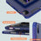 For iPad Pro 13 (2025) / 13 (2024) Case Silicone + PC Kickstand Tablet Cover with Pencil Holder - Navy Blue / Black - 7